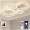 Tetipa Lampada da soffitto dimmerabile, 85CM Plafoniere LED 40-80W a risparmio energetico con app, telecomando, cambia colore, per soggiorno, camera da letto, cameretta dei bambini