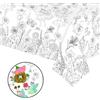 POPOYU Tovaglia da Colorare per Bambini, 137*274 cm Tovaglia da Colorare Gigante, Tovaglia di Carta con Fiori e Farfalle Rettangolare per Feste, Tovaglia Educativa da Colorare per Ragazzi e Ragazze