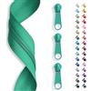 SLANTASTOFFE BRINGEN SIE UNSEREM STOFF L 5 m cerniera lampo infinita, spirale 3 mm + 15 cursori/zipper 32 colori, vendita al metro (Menta)