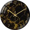 VIKMARI Orologio da Parete Moderno con Texture Marmorea Nero Oro da 30 cm Silenzioso Non Ticchettante a Batteria Orologi a Quarzo Decorazione Rustica per Cucina Camera da Letto Salotto e Ufficio