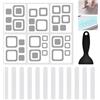 Ksywydu Set di 18 Adesivi Antiscivolo per Vasche da Bagno e Doccia, 6 Adesivi di Sicurezza Vasca da Bagno +12 Strisce Antiscivolo per Docce, Facili da Applicare, Resistente al Calore, Con Raschietto Silicone