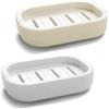 WUBAYI 2 Portasapone in Plastica Portatile da Doccia per Bagno, Quadrato, Mantiene il Sapone Asciutto e Facile da Pulire (Bianco e Grigio)