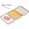 Relaxdays Teglie da Impanatura Acciaio Inox, Set da 3 Tegami per Cotolette, Impilabili, da Lavastoviglie, Argento