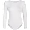Teyli Body con Maniche Lunghe per Donna Elegante e Femminile Raffinato e Confortevole Perfetto per Ogni Look e Occasione.Bianco S
