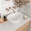 DeerValley Lavabo da Appoggio 400mm*300mm, Lavandino Bagno da Appoggio in Ceramica Ovale