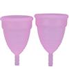 Brrnoo 3 Colori 2 Pezzi/se Coppetta Mestruale per Principianti-morbida Coppetta Mestruale Riutilizzabile Tampone e Tampone Detergente Alternativo Modello Usa e Getta di Coppette in Silicone(Rosa)