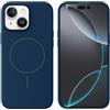 Mixroom - Custodia Cover Case per iPhone 13 / iPhone 14 in Tpu silicone liquido morbido compatibile con MagSafe con cerchio magnetico integrato Blu C09