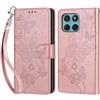 KENHONER Custodia per Motorola Edge 60 Fusion/Edge 60 Cover, Oro rosa Farfalla
