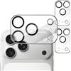 JETech Pellicola Fotocamera per iPhone 17 Pro 6,3 Pollici, 9H Vetro Temperato, Antigraffio, Compatibile con Cover, Non Influisce Sugli Scatti Notturni, HD Chiaro, Pacco da 3 (Trasparente)