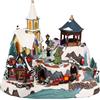 TIMSTOR Villaggio Natalizio con Chiesa e Trenino Animato LED 41cm
