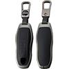 TECART Custodia protettiva per chiave in pelle Porsche, adatta per Boxster, Cayenne, Panamera, Cayman, Macan, Carrera 911 991, Short nero