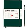 LEUCHTTURM1917 367766 agenda e taccuino settimanale Copertina morbida Medium (A5) 2024, 12 mesi, Forest Green, Inglese