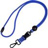 Masper 2 Blu Cordino Porta Badge, Sgancio di Sicurezza Cordino Portachiavia con Cursore di Regolazione Rotondo, Fibbia Staccabile e Gancio Girevole a Scatto in Metallo per Chiavi, Porta Badge