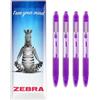 Zebra Pen Zebra Z-Grip - Penna a sfera retrattile con inchiostro liscio, pennino da 1,0 mm, confezione da 4, in confezione regalo (viola)
