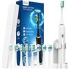 YTEATH PRO Spazzolino da denti elettrico sonico per adulti e bambini, spazzola elettrica con 5 modalità, custodia da viaggio, 40000VPM e 8 testine per spazzolino da denti, durata della batteria 60 giorni, timer