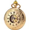 SEWOR orologio da tasca Dress doppio coperchio e carica manuale, con confezione regalo in pelle a fascia