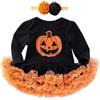 Generico Vestito Costume Strega, Neonato Ringraziamento Bodysuit con Cappello, Gonna Tutu, Neonato Romper Dress Bow Tutu Costume Carnevale Bambino