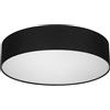REV Lampada da soffitto - Lampada da soffitto rotonda, 50 cm, con paralume in tessuto in stile vintage - ideale per camera da letto e soggiorno, nera