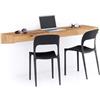 Mobili Fiver, Scrivania sospesa a muro Evolution 180x40, Rovere Rustico, Made in Italy
