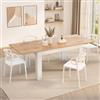 Mobili Fiver, Tavolo allungabile Cucina, Easy, 140(220) x90 cm, Rovere Rustico e Bianco Frassino, per 6-8 persone, Tavolo Cucina, Made in Italy