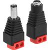 Agatige Jack di alimentazione CC femmina, connettore di alimentazione CC da 5,5x2,1 mm Adattatore di alimentazione CCTV maschio femmina Connettore presa di saldatura audio per fotocamera (Rosso)