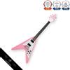 PLAYTECH FV430 PINK Flying V Type Chitarra elettrica 2 Humbucker Whitewood...