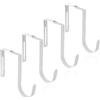 Fukaisu 4pz Ganci Regolabili Cubicoli, Ganci Resistenti Appendere Sopra Porta Vestiti Portasciugamani Cappotti Cappelli Casa Camera Letto Ufficio Guardaroba Nessuna Perforazione Richiesta(Bianco)