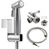 XPAPOV Set per bidet portatile con doccetta per rubinetto, tubo doccia da 2 m e ganci, perfetto per lavare i capelli o il lavandino (argento)