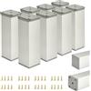 ALUSFERA Piedini regolabili per mobili - Set da 8 - Piedini per mobili dal design elegante - Piedini per mobili 40 x 40 x 120 mm Montaggio facile con set completo di viti