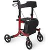 FERRUCCI COMFORT Deambulatore con Freni Pieghevole Regolabile Compatto in Alluminio, Girello per Anziani, VITAWALK PRO - Cesto portaoggetti, 4 Ruote, Rollator, SC5023B
