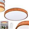 hofstein Plafoniera a LED HOFSTEIN Sofo, lampada da soffitto in metallo/legno/plastica naturale/marrone/bianco, moderna (Ø 50 cm), CCT regolabile, con telecomando, sala pranzo, soggiorno, cucina, camera letto