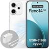 OPPO Reno14 5G 12+512GB, Smartphone Android sbloccato AI, Display 6,59 120Hz AMOLED, Fotocamera AI 50+50MP, Batteria 6000mAh, IP69, Opal White (Include Caricatore 80W SUPERVOOC)