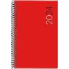 Miquelrius - Agenda annuale 2024, vista settimanale orizzontale, dimensioni attive 117 x 182 mm, copertina flessibile polipropilene, rilegatura a spirale, catalano, inglese e portoghese, rosso