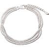 Schöner-SD Bracciale tennis a tre file in argento 925 con zirconi, 17 cm, Argento