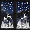 QUOHE Vetrofanie Natalizie per Finestre, Adesivi Finestra Natalizi Riutilizzabili Albero di Natale Renna Stelle Stickers, Grandi Bianche PVC Decorazioni Vetrofania Wallpaper per Vetrine Negozio Vetro Porte