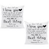 HDGSAFD Set di 2 federe per cuscino con scritta I Love You, colore bianco, decorazione per cuscino per San Valentino, decorazione per divano