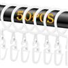Rhsemi 50 anelli per tende da doccia in metallo, colore nero, 50 pezzi, in plastica, per finestre, porte, doccia, 30 mm di diametro interno (bianco)