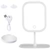 Litinliv Specchio Trucco con Illuminazione, 3 Modalità Colore Specchio Touch Screen Dimmerabile, Ricaricabile Portatile, Mirror da Tavolo Regolabile, per Camera da Letto, Casa e Viaggio