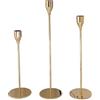 Cadzyre Set di 3 pezzi portacandele, 33/28/23 cm Candeliere da bar nero, candela da bar portacandele in metallo, cena a lume di candela, decorazioni per la casa, matrimonio (3, Golden)