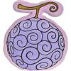Elbenwald One Piece - Cuscino con frutto del diavolo in Gomu Gomu, 32 x 36 x 8,5 cm, unisex, viola