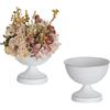 Sziqiqi Bianco Vaso Centrotavola Matrimonio: 15 cm Alti Vasi in Metallo per Centrotavola Set di 2 Piccoli Urna Vaso per Composizioni Floreali Vasi Vintage Martellato per Festa Compleanno Natalizie