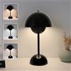EXTRASTAR Lampada da Tavolo LED Senza Fili Ricaricabile, 3 Modalità Dimmerabile con Paralume a Fungo, 120 LM, USB-C Ricarica, per Camera da Letto, Soggiorno, Ufficio (Nero)