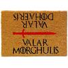 KOKO DOORMATS Zerbino Ingresso casa - Tappeto divertenti in fibra di cocco e base antiscivolo da PVC, da esterno e interno con misure 40x60cm (Valar Morghulis)