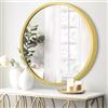 JJUUYOU Specchio rotondo da parete circolare con cornice in metallo, piccoli specchi accessori per la casa, regali per donne e mamme, oro