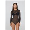 Tezenis Body Maniche Lunghe Petite Pois Donna Nero