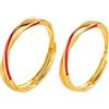 Calefee Anelli Filo Rosso del Destino Coppia Oro, Anello di Coppia Fidanzati Argento 925 Regolabili Anello Ritorto con Smalto Rosso