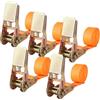 DUBUOZA 5 Pezzi Cinghie A Cricchetto Senza Gancio, 25 mm x 2 m Cinghie Di Fissaggio,Può Sopportare 800 kg,per Carrelli, valigie per Moto,Secondo DIN EN 12195-2