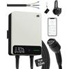 dé Wallbox 7,4 kW Tipo 2 con App, Cavo Tipo 2 10m, RFID, Wallbox Monofase 6-32A 230V, Colonnina Ricarica Auto Elettrica 7kW con RCD Tipo A 30mA AC + 6mA DC, IP54, per E-208 e Altri BEV/PHEV, Bianco