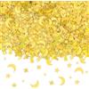 GoldRock Decorazione glitterata a forma di stelle dorate, stelle con luna, coriandoli natalizi, decorazioni per Natale, Capodanno, coriandoli di Natale, decorazione da tavolo, compleanno, matrimonio,