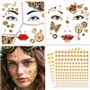 DPKOW Tatuaggio Viso Steampunk con Brillantini Viso, Halloween Tatuaggio Temporaneo Steampunk Accessori per Costume di Halloween Trucco per Donne e Bambini Tatuaggi Finti